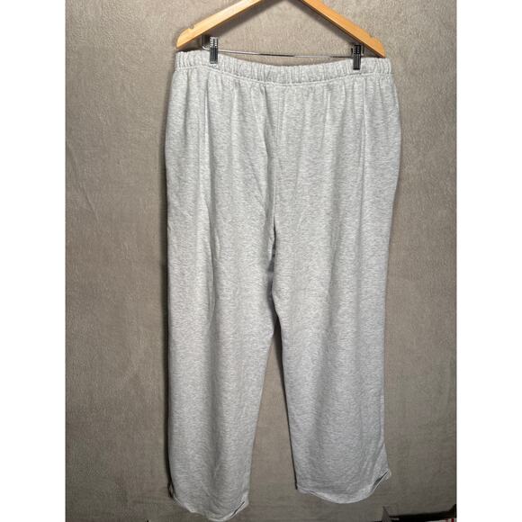 Skims Cotton Fleece Straight Leg Pant Sweatpants Light Heather Grey Womens 2X - Picture 3 of 9